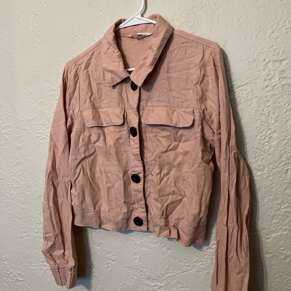 Lightweight Cropped Linen Jacket - image 2